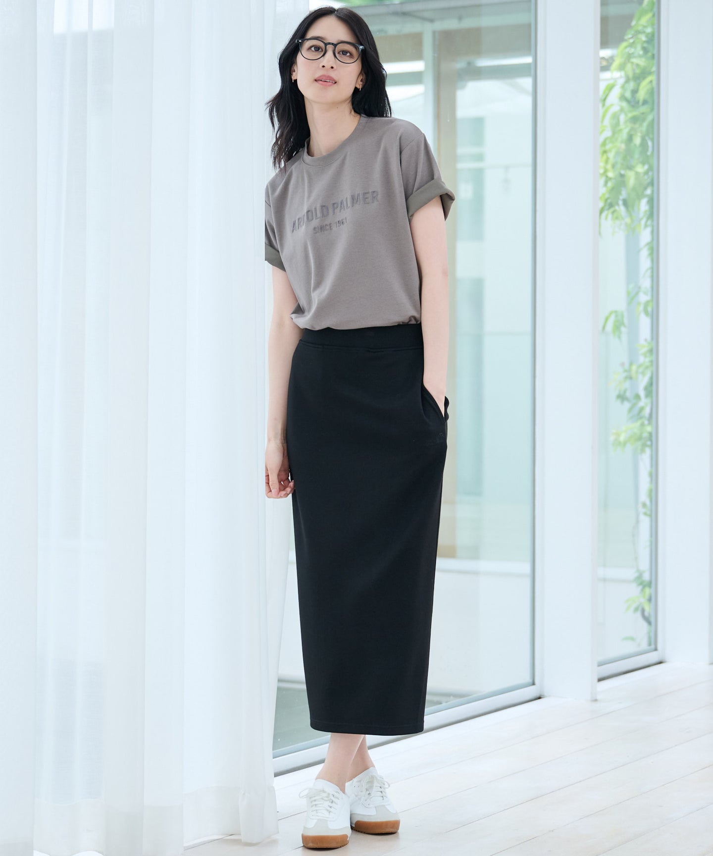 Arnold Palmer 【TIME SALE】【汗染み防止】シェア エンボスプリントTシャツ